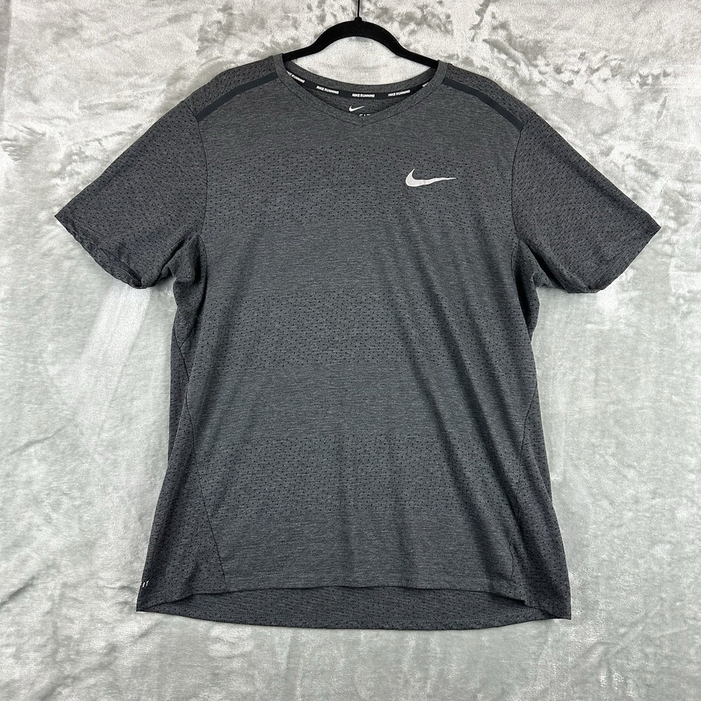 Nike T-Shirt Men's XL Charcoal Dry-Fit Tailwind Running Shirt